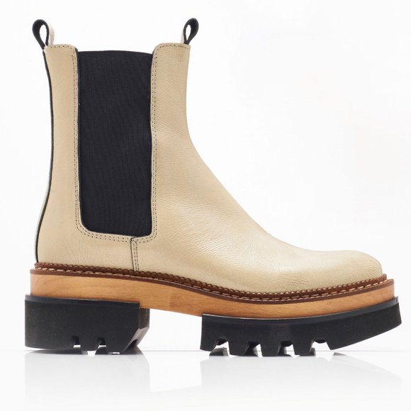 Free People Vance Chelsea Clog Boots, Oatmeal - NIB - Picture 2 of 7